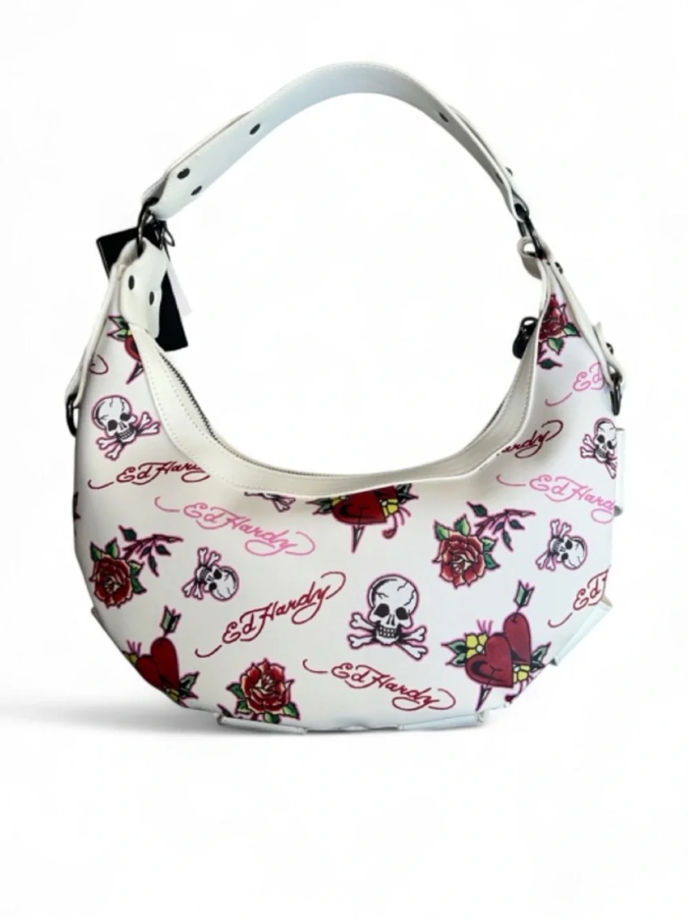 🆕☠️ Ed Hardy Dalinda Archival Studded Hobo Shoulder Bag NWT🥀